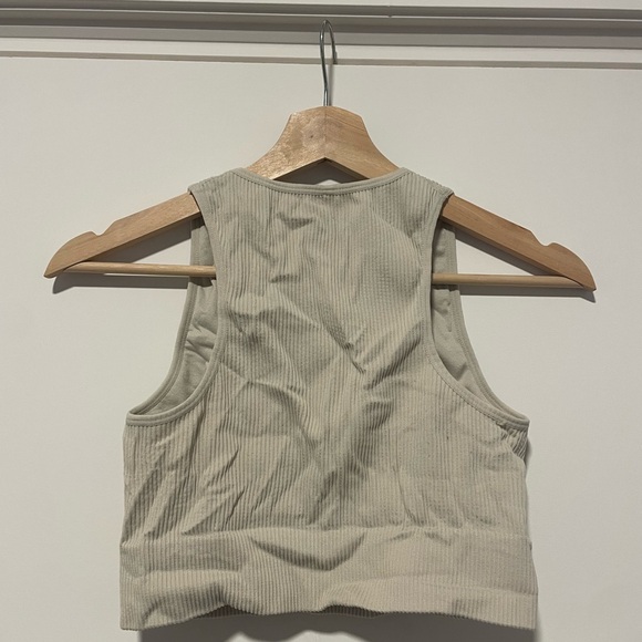 Garage Cream Ribbed V-Neck Tank - Picture 2 of 2